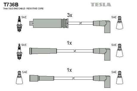 Комплект кабелей зажигания Tesla Motors t736B