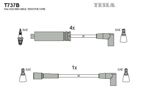 Комплект кабелей зажигания Tesla Motors t737B