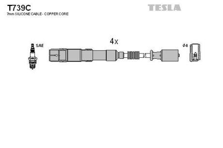 Комплект кабелей зажигания Tesla Motors t739C