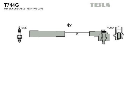 Комплект кабелів запалювання Tesla Motors t744G