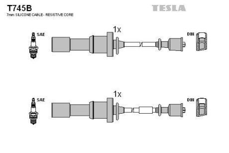 Комплект кабелей зажигания Tesla Motors t745B