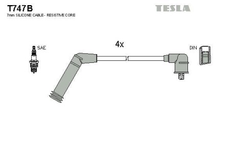 Комплект кабелей зажигания Tesla Motors t747B