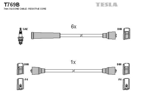 Комплект кабелей зажигания Tesla Motors t769B