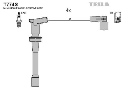 Провода свечные 2110-2112 инж (1,5 16кл) (силикон) Tesla Tesla Motors t774S