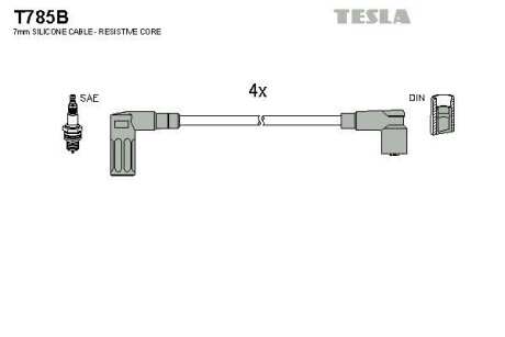 Комплект кабелей зажигания Tesla Motors t785B