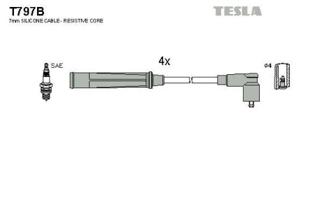 Комплект кабелів запалювання Tesla Motors t797B