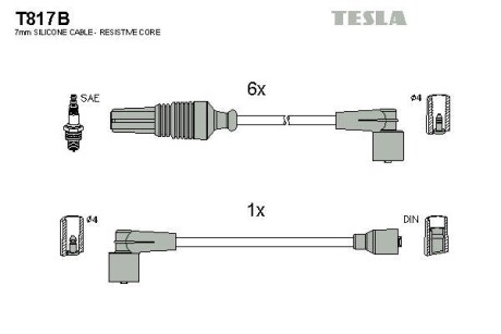 Комплект кабелів запалювання Tesla Motors t817B