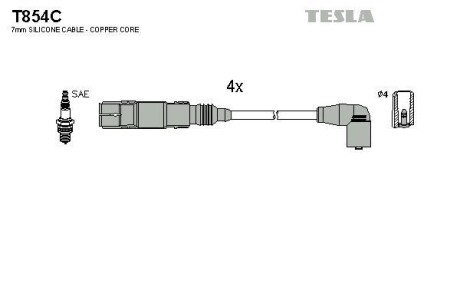 Комплект проводів запалювання Tesla Motors t854C