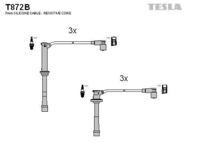 Комплект кабелів запалювання Tesla Motors t872B