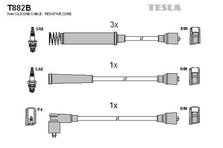 Комплект кабелей зажигания Tesla Motors t882B