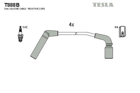 Провода високої напруги Tesla Motors t888B