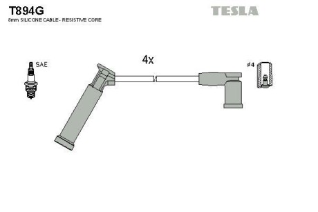 Комплект кабелей зажигания Tesla Motors t894G