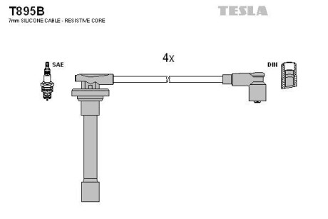 Комплект кабелів запалювання Tesla Motors t895B