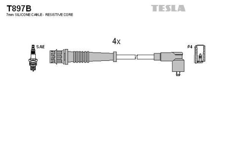 Комплект кабелей зажигания Tesla Motors t897B