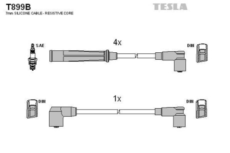 Комплект кабелів запалювання Tesla Motors t899B