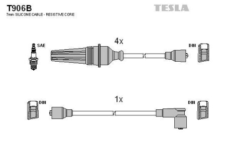 Комплект кабелей зажигания Tesla Motors t906B