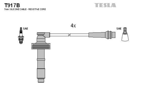 Комплект кабелей зажигания Tesla Motors t917B