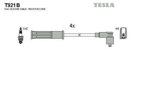 Дроти запалення, набір Tesla Motors t921B