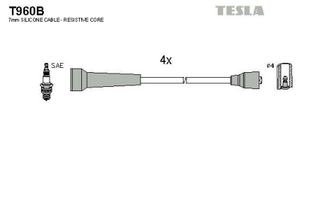 Комплект кабелей зажигания Tesla Motors t960B