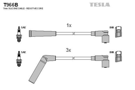 Комплект кабелей зажигания Tesla Motors t966B