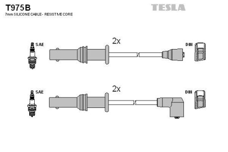 Комплект кабелів запалювання Tesla Motors t975B