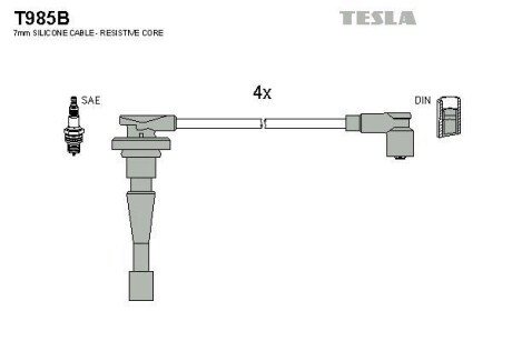 Комплект кабелей зажигания Tesla Motors t985B