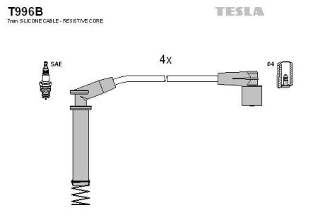 Комплект кабелей зажигания Tesla Motors t996B