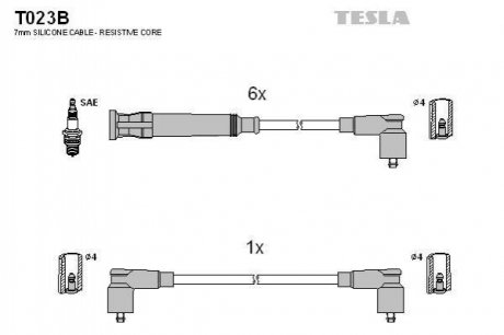 Провода высоковольтные, комплект Bmw 3 (E30), 5 (E28) BLATNA TESLA t023B