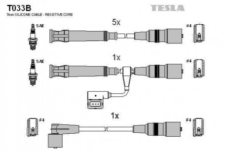Комплект кабелей зажигания BMW E34 TESLA t033B