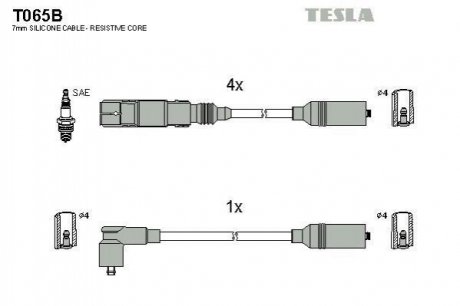 Комплект кабелей зажигания Seat Cordoba, Ibiza, Toledo TESLA t065B