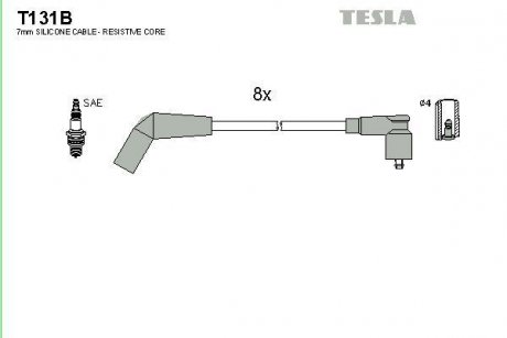 Комплект кабелів запалювання TESLA t131B