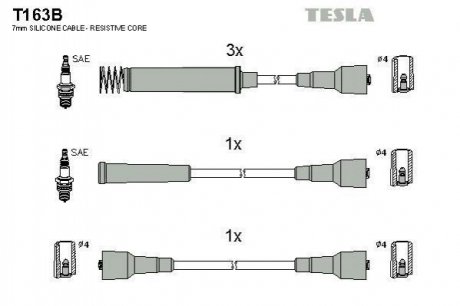 Комплект кабелей зажигания Opel Omega, Frontera TESLA t163B