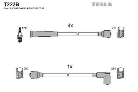 Комплект кабелей зажигания Fiat Croma TESLA t222B