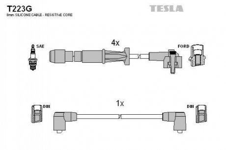 Комплект кабелей зажигания Ford Scorpio, Transit TESLA t223G