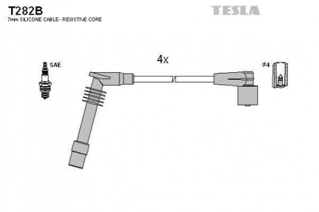 Комплект кабелей высоковольтных TESLA t282B