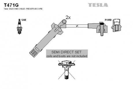 Комплект кабелів запалювання TESLA t471G