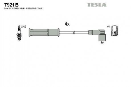 Комплект кабелей зажигания TESLA t921B