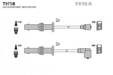 Комплект кабелей зажигания Subaru Legacy, Forester TESLA t975B