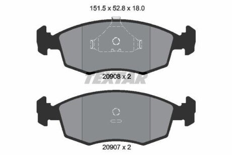 Гальмiвнi колодки дисковi Ford Sierra, Scorpio, Escort, Orion TEXTAR 2090802