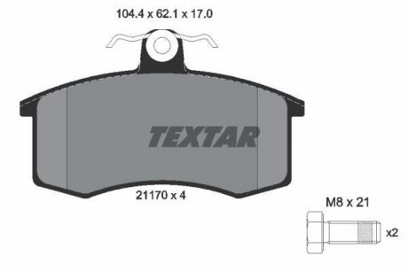 Колодки тормозные дисковые TEXTAR 2117002