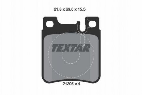 Купити Комплект гальмівних колодок з 4 шт. дисків Mercedes W124, W140, C140, W220, CLK-Class TEXTAR 2130501 (фото1) підбір по VIN коду, ціна 1250 грн.