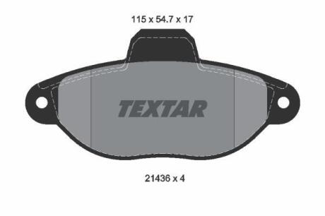 Купити Комплект гальмівних колодок Fiat Panda, Punto TEXTAR 2143602 (фото1) підбір по VIN коду, ціна 1050 грн.