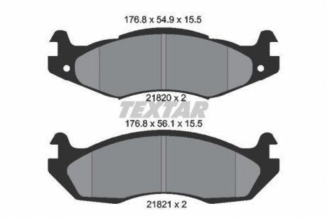 Купить Тормозные колодки, дисковые Jeep Wrangler, Cherokee TEXTAR 2182001 (фото1) подбор по VIN коду, цена 1858 грн.