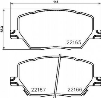 Колодки гальмівні (передні) Fiat 500X 1.4-1.6/1.6-2.0D 14-/ Jeep Renegade1.4-1.6/2.0CRD 14- Q+ Jeep Compass TEXTAR 2216501