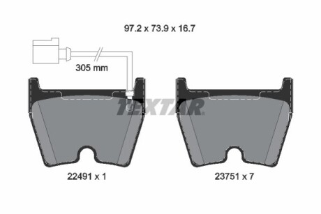 Гальмівні колодки AUDI RS3/RSQ3/TT "F "13>> Audi Q3, TT, A3 TEXTAR 2249101