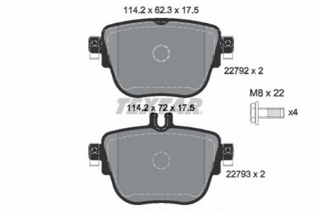 Комплект тормозных колодок Mercedes W213, S213, A124, A207, A238, C124, C207, C238, CLS-Class TEXTAR 2279201