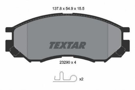 Тормозные колодки дисковые Mitsubishi L200 TEXTAR 2329002