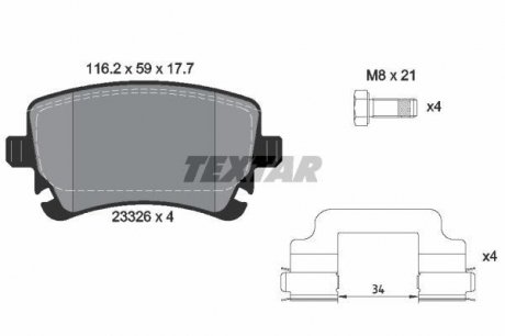 Гальмівні колодки BENTLEY Continental "R "03-17 TEXTAR 2332607