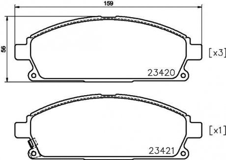 A_ТОРМОЗНЫЕ КОЛОДКИ INFINITI/NISSAN Q45/Presage "F "97-"09 TEXTAR 2342006