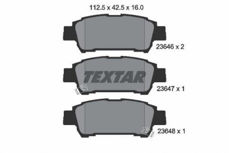 Гальмівні колодки TOYOTA Avensis Verso/Previa "R "00>> Toyota Previa, Avensis TEXTAR 2364601